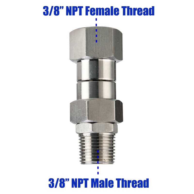 M MINGLE Pressure Washer Swivel, 3/8 Inch NPT Male Thread Fitting, Stainless Steel, 4500 PSI - Image 3