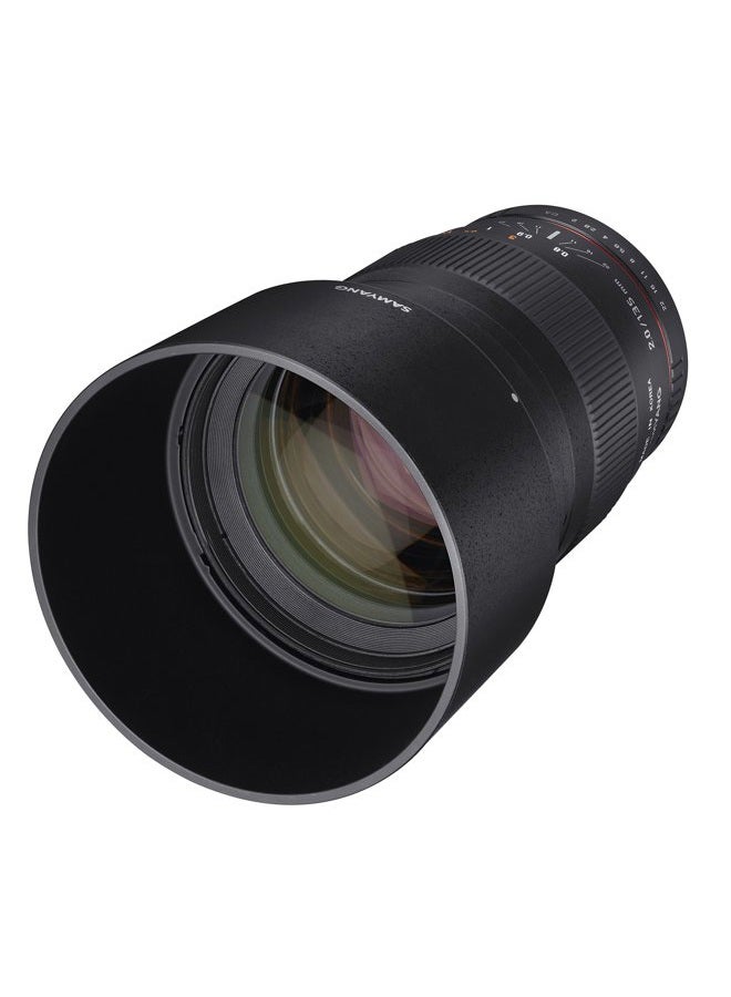 Samyang عدسة تليفوتوغرافي ساميانغ SY135M-C 135 مم f/2.0 ED UMC لكاميرات كانون EF الرقمية SLR، سوداء - Image 2