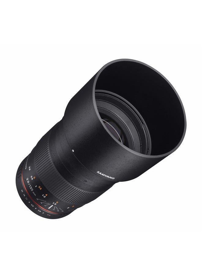 Samyang عدسة تليفوتوغرافي ساميانغ SY135M-C 135 مم f/2.0 ED UMC لكاميرات كانون EF الرقمية SLR، سوداء - Image 4