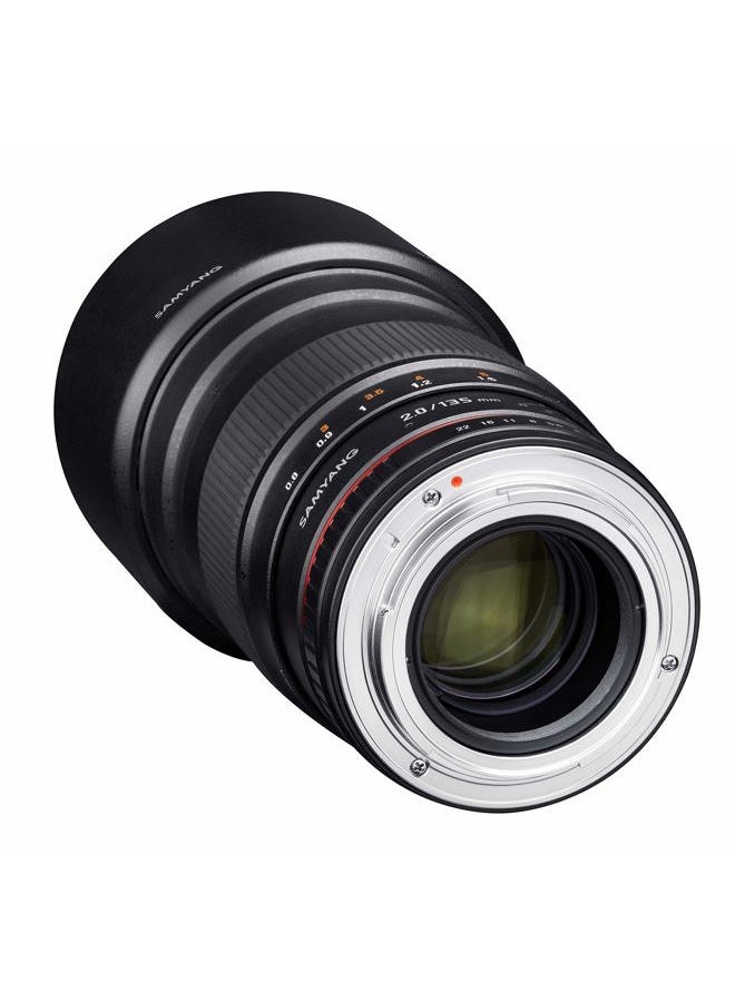Samyang عدسة تليفوتوغرافي ساميانغ SY135M-C 135 مم f/2.0 ED UMC لكاميرات كانون EF الرقمية SLR، سوداء - Image 3