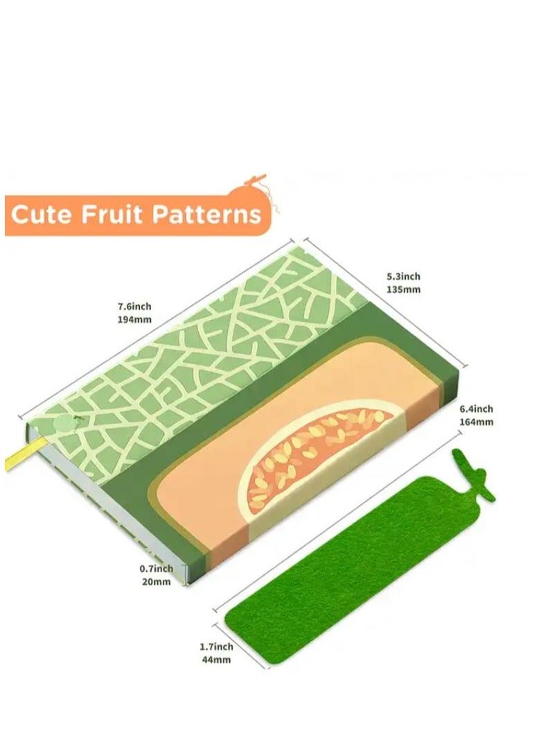 XiuWoo دفتر ملاحظات فاكهة مع غطاء مغناطيسي، دفتر ملاحظات كلاسيكي للكتابة والرسم، مذكرات لطيفة للأطفال والطلاب والمعلمين، 224 صفحة، 5.3 × 7.6 بوصة - Image 3