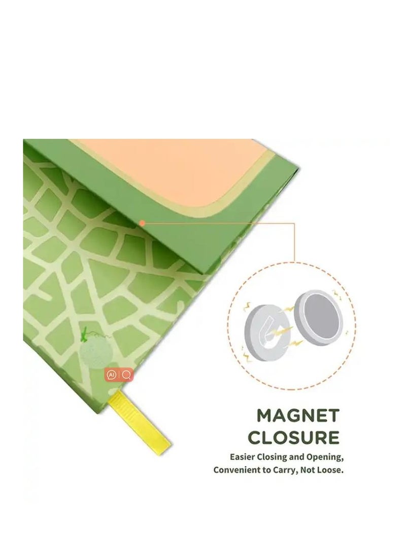 XiuWoo دفتر ملاحظات فاكهة مع غطاء مغناطيسي، دفتر ملاحظات كلاسيكي للكتابة والرسم، مذكرات لطيفة للأطفال والطلاب والمعلمين، 224 صفحة، 5.3 × 7.6 بوصة - Image 2