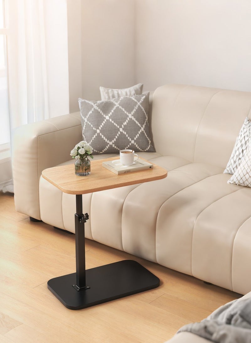 XiuWoo Height Adjustable C Shaped Table End Table Side Table 360°Swivel Table Couch Table That Slide Under Small Coffee Table for Small Space Bedroom Livingroom Balcony 40*30cm - Image 2