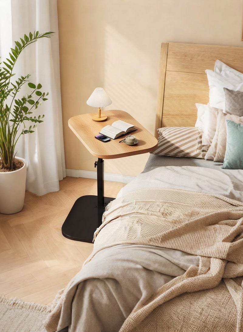 XiuWoo Height Adjustable C Shaped Table End Table Side Table 360°Swivel Table Couch Table That Slide Under Small Coffee Table for Small Space Bedroom Livingroom Balcony 40*30cm - Image 1