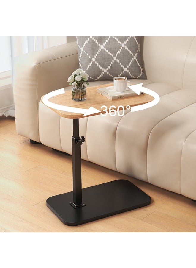 XiuWoo Height Adjustable C Shaped Table End Table Side Table 360°Swivel Table Couch Table That Slide Under Small Coffee Table for Small Space Bedroom Livingroom Balcony 40*30cm - Image 4