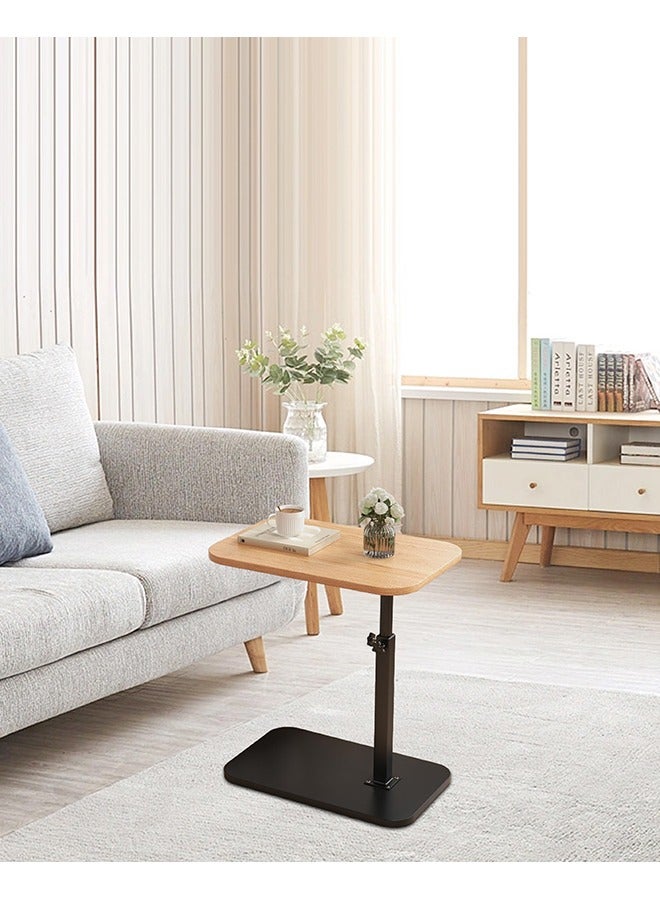 XiuWoo Height Adjustable C Shaped Table End Table Side Table 360°Swivel Table Couch Table That Slide Under Small Coffee Table for Small Space Bedroom Livingroom Balcony 40*30cm - Image 5