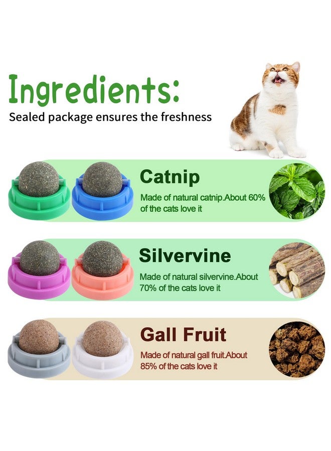 CCINEE 6PCS Catnip Balls for Cats Wall Catnip Toys Edible Cat Toys for Cat Lick Safe Healthy Kitten Chew Toys Teeth Cleaning Dental Cat Toys - Image 3