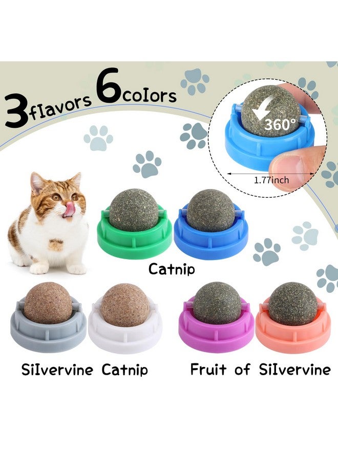 CCINEE 6PCS Catnip Balls for Cats Wall Catnip Toys Edible Cat Toys for Cat Lick Safe Healthy Kitten Chew Toys Teeth Cleaning Dental Cat Toys - Image 2