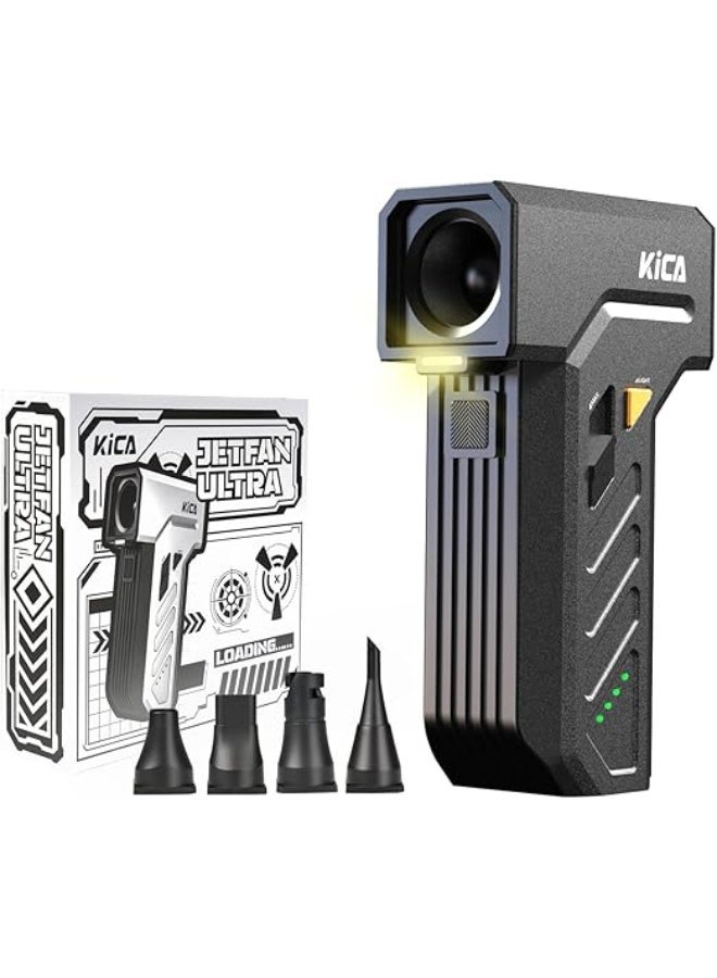 KiCA Electric Air Duster with LED Light - 130000 RPM Cordless Air Duster, Stepless Speed Control, Brushless Dust Blower for Computer, Keyboard, Outdoor, House and Car - Jet Fan Ultra - Image 1