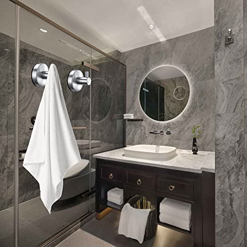 DGYB Suction Cup Hooks for Shower Set of 4 Brushed Nickel Towel Hooks for Bathrooms SUS 304 Stainless Steel Shower Hooks for Loofah 15 Lb Bathroom Hooks for Towels - Image 4