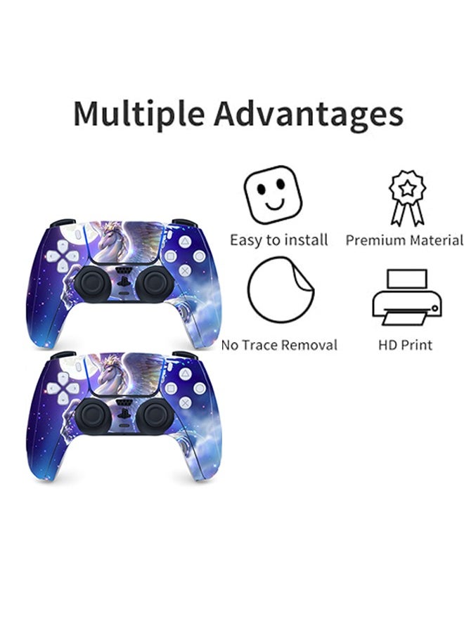 Colorskin Sony PS5 Disc Edition Console and Controller Accessories Cover Skins Controller Skin Gift Skins for PS5 Vinyl Decal Cover for Playstation 5 Controller Console Full Set PS5 Unicorn Multicolour  - Image 2