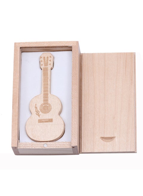 Modern Minimalist Wooden Storage Box Pull Out Guitar Memory Photo USB Drive Storage Box Gift Box Customizable Chinese Style-Color:Maple With Box-Capacity:8GB