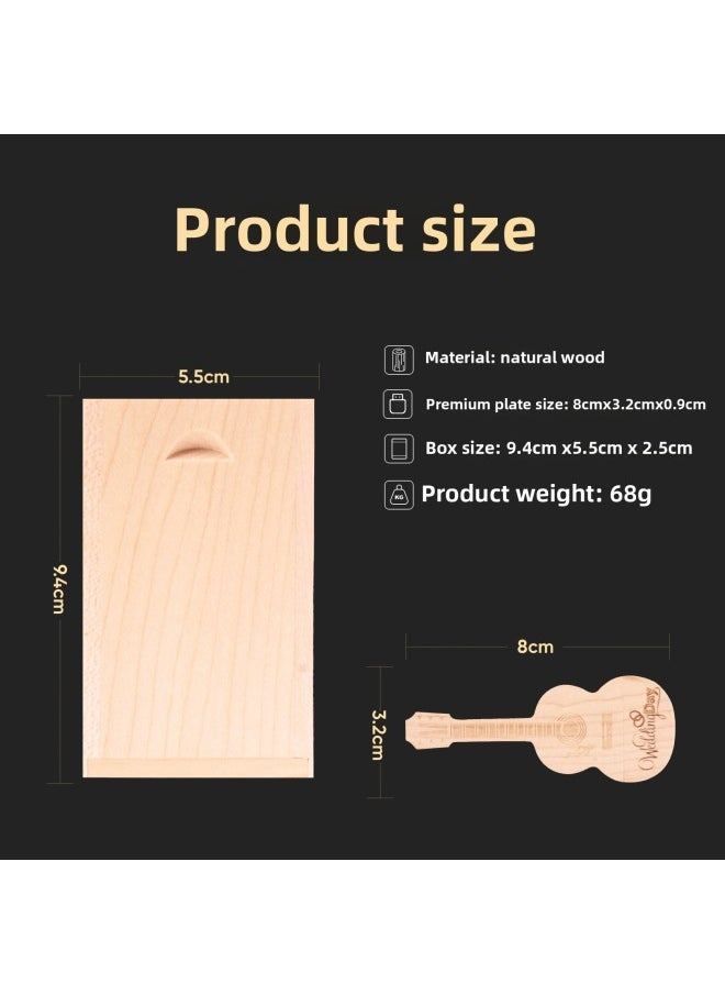 Modern Minimalist Wooden Storage Box Pull Out Guitar Memory Photo USB Drive Storage Box Gift Box Customizable Chinese Style-Color:Maple With Box-Capacity:8GB
