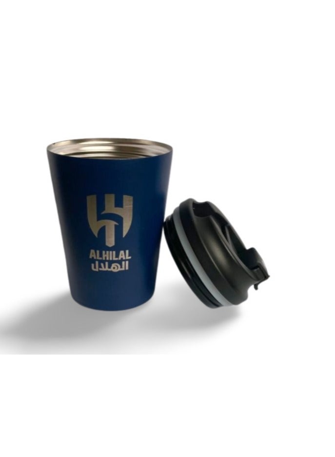 كوب حراري بشعار نادي الهلال – سعة 12 أونصة (350 مل) – مثالي للسفر، السيارة، المكتب، والاستخدام اليومي  - Image 1