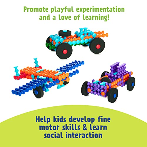 POPULAR PLAYTHINGS Playstix Vehicles Set Construction Toy Building Blocks 130 Piece Kit - Image 4