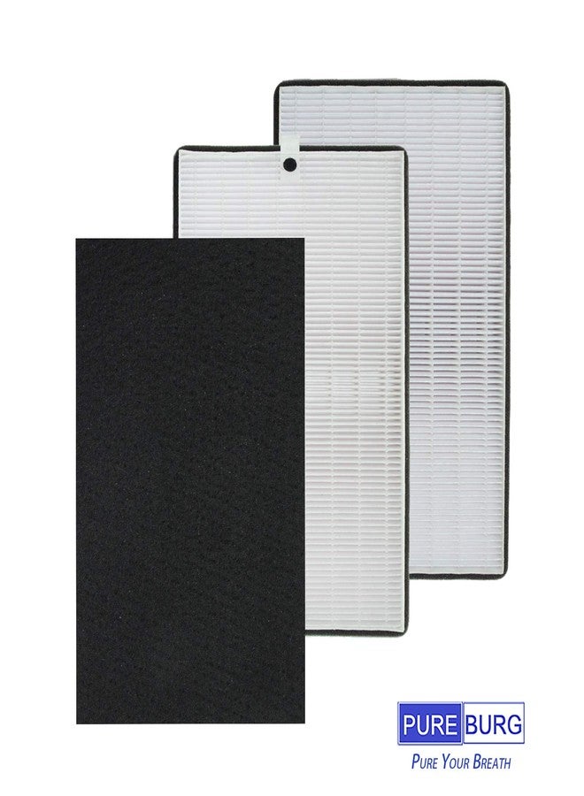PUREBURG فلتر بديل من نوع PUREBURG A2، فلتران HEPA + 8 فلاتر كربون أولية، متوافق مع أجهزة تنقية هواء الغرف Filtrete (3M) FAP-C02-A2، FAP-C03-A2، FAP-T03-A2، رقم القطعة 1150101، فلتر A2، عبوة من قطعتين - Image 2