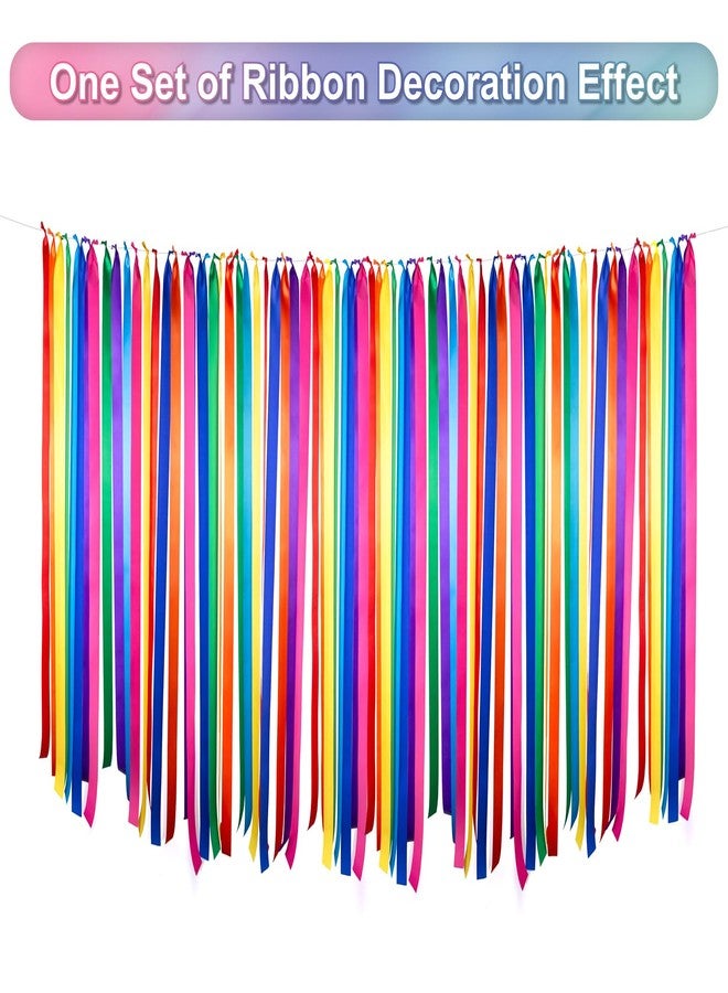 Mlurcu Rainbow Satin Ribbon 87.5 Yds × 2 Inch Wide Colorful Ribbon 8 Rolls Assorted Bulk Ribbons Set for Gift Wrapping DIY Crafts Tassel Garland Fiesta Party Classroom Outdoor Ribbon Decorations - Image 2