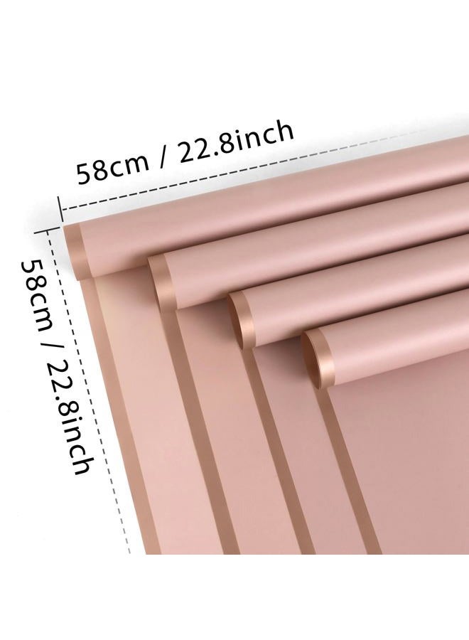 FUHITIM 20 Sheets Flower Wrapping Paper - Waterproof Floral Bouquet Packaging Paper for DIY Crafts，Florist Supplies Packaging Paper for Wedding Birthday Gift (Lotus Pink) - Image 2