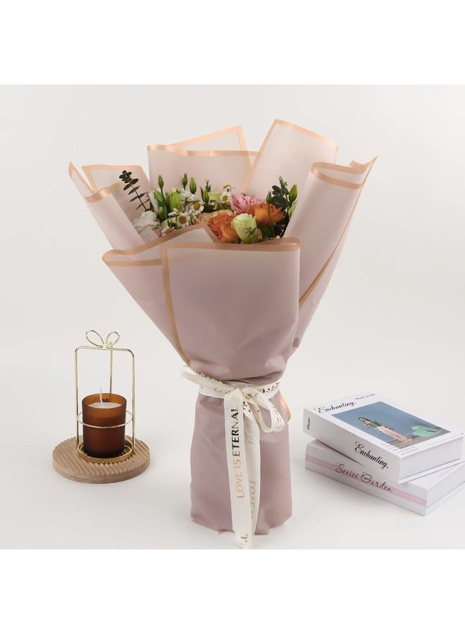 FUHITIM 20 Sheets Flower Wrapping Paper - Waterproof Floral Bouquet Packaging Paper for DIY Crafts，Florist Supplies Packaging Paper for Wedding Birthday Gift (Lotus Pink) - Image 5