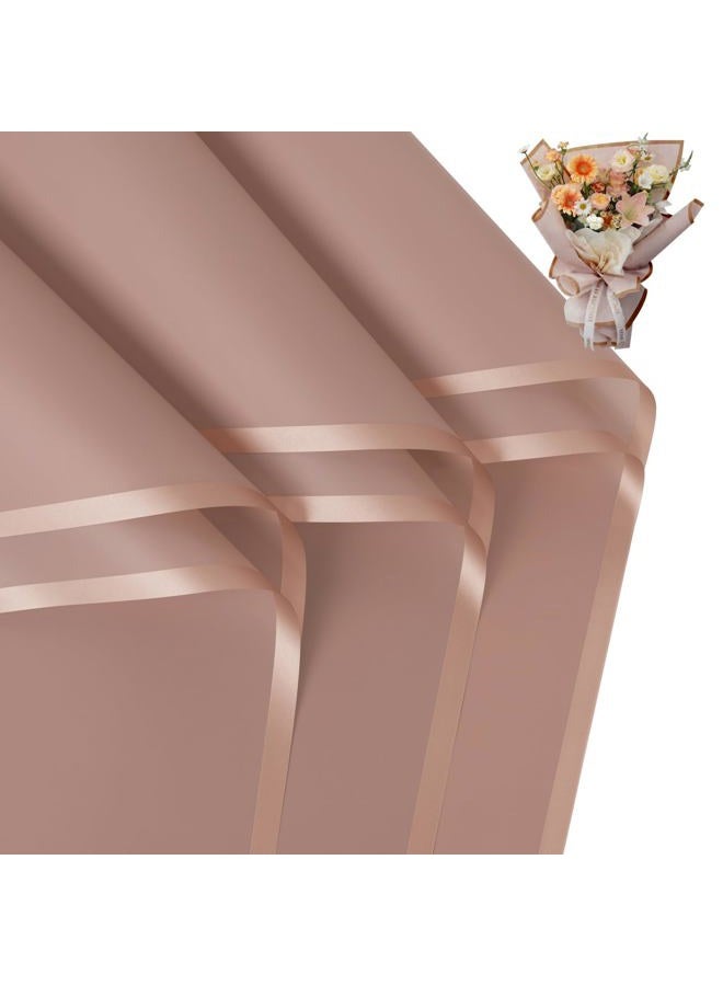 FUHITIM 20 Sheets Flower Wrapping Paper - Waterproof Floral Bouquet Packaging Paper for DIY Crafts，Florist Supplies Packaging Paper for Wedding Birthday Gift (Lotus Pink) - Image 1