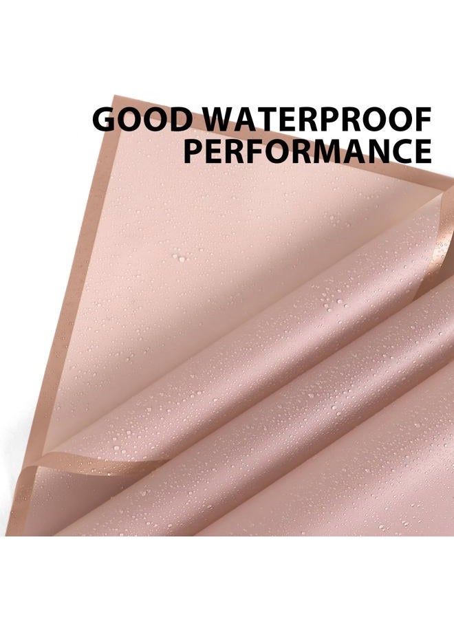 FUHITIM 20 Sheets Flower Wrapping Paper - Waterproof Floral Bouquet Packaging Paper for DIY Crafts，Florist Supplies Packaging Paper for Wedding Birthday Gift (Lotus Pink) - Image 3