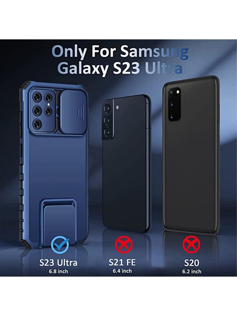 TEAM LUXURY - غطاء ملحقات Samsung Galaxy S23 Ultra مع غطاء كاميرا منزلق، غطاء هاتف مقاوم للصدمات بدرجة عسكرية مع غطاء واقٍ لهاتف Samsung S23 Ultra 5G - Image 1