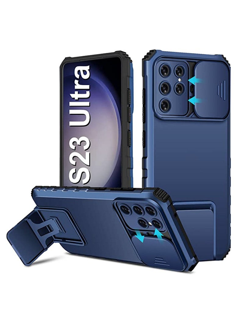 TEAM LUXURY - غطاء ملحقات Samsung Galaxy S23 Ultra مع غطاء كاميرا منزلق، غطاء هاتف مقاوم للصدمات بدرجة عسكرية مع غطاء واقٍ لهاتف Samsung S23 Ultra 5G - Image 1