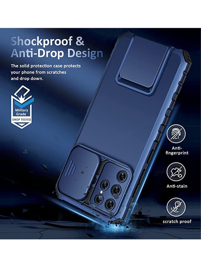 TEAM LUXURY - غطاء ملحقات Samsung Galaxy S23 Ultra مع غطاء كاميرا منزلق، غطاء هاتف مقاوم للصدمات بدرجة عسكرية مع غطاء واقٍ لهاتف Samsung S23 Ultra 5G - Image 1