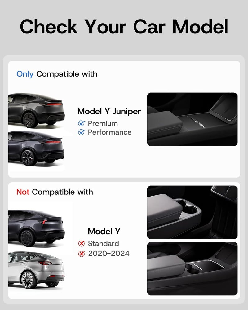 SUMK Center Console Organizer Tray for Tesla Model Y Juniper Accessories 2025 2026, [Premium PC + Soft Silicone Liner] Lower Layer Pads Cup Holder Wireless Charging Mat for Tesla Model Y Accessories - Image 2