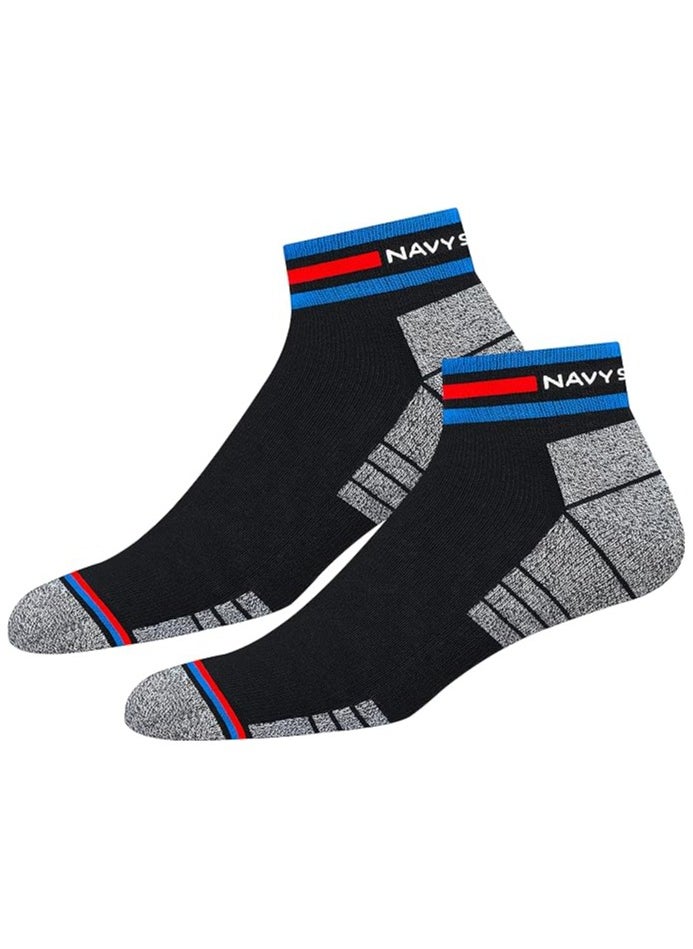 NAVYSPORT - NAVYSPORT Originals Unisex Casual Cushion Cotton Ankle Socks, Assorted Combo, Pack of 4, Free Size - Image 1