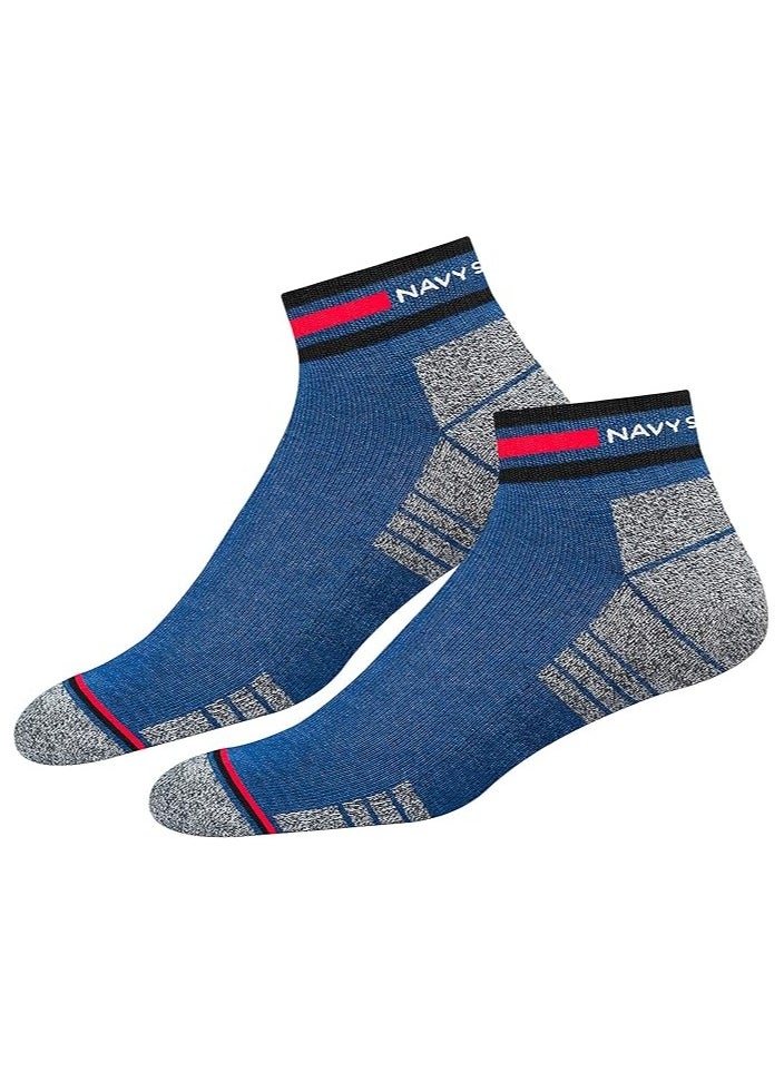NAVYSPORT - NAVYSPORT Originals Unisex Casual Cushion Cotton Ankle Socks, Assorted Combo, Pack of 4, Free Size - Image 1