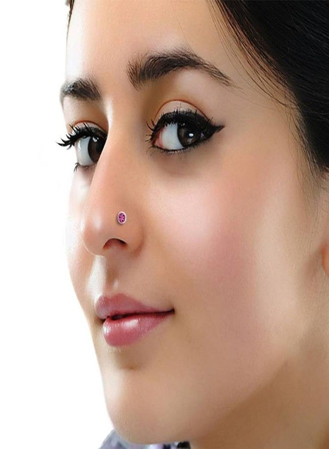 LBV 925 Sterling Silver Nose Pin For Women and Girls | Trendy Antique Multicolor Nose Pin - DC-974 - Image 4
