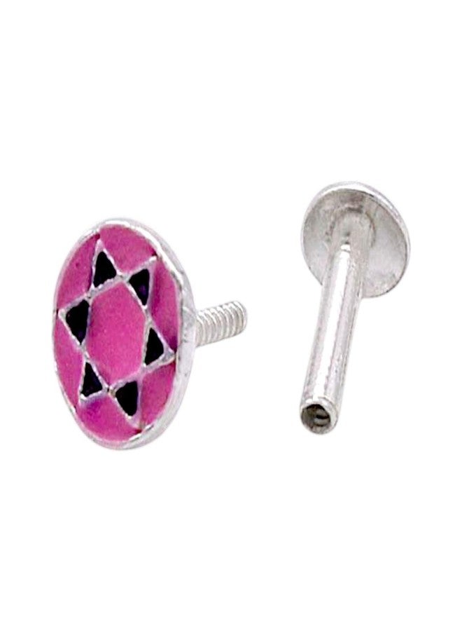 LBV 925 Sterling Silver Nose Pin For Women and Girls | Trendy Antique Multicolor Nose Pin - DC-974 - Image 1