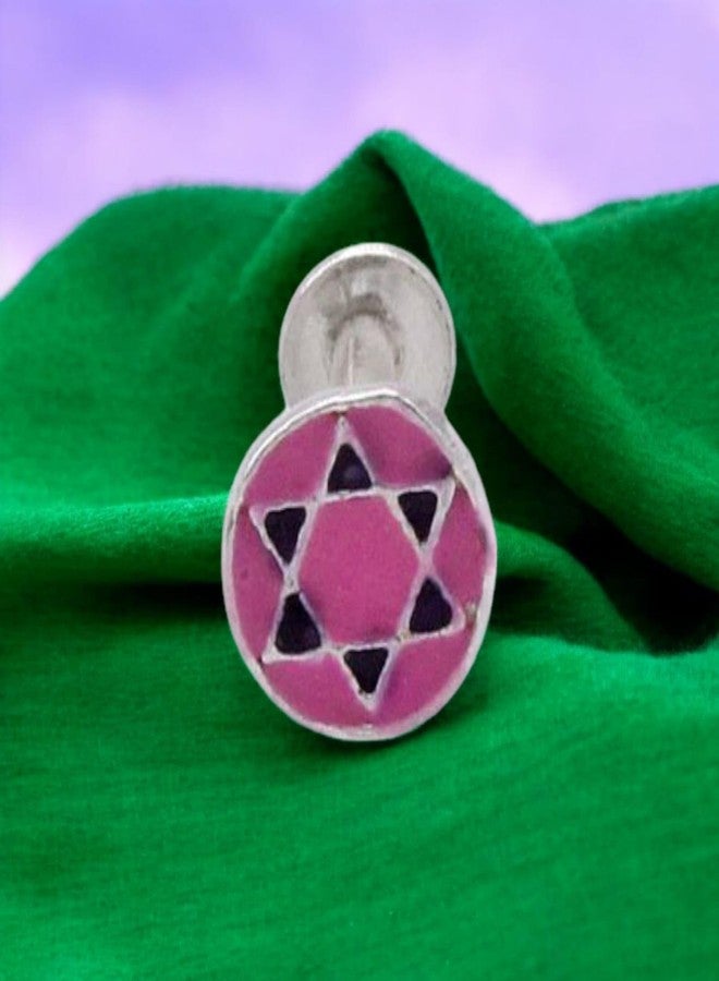 LBV 925 Sterling Silver Nose Pin For Women and Girls | Trendy Antique Multicolor Nose Pin - DC-974 - Image 3