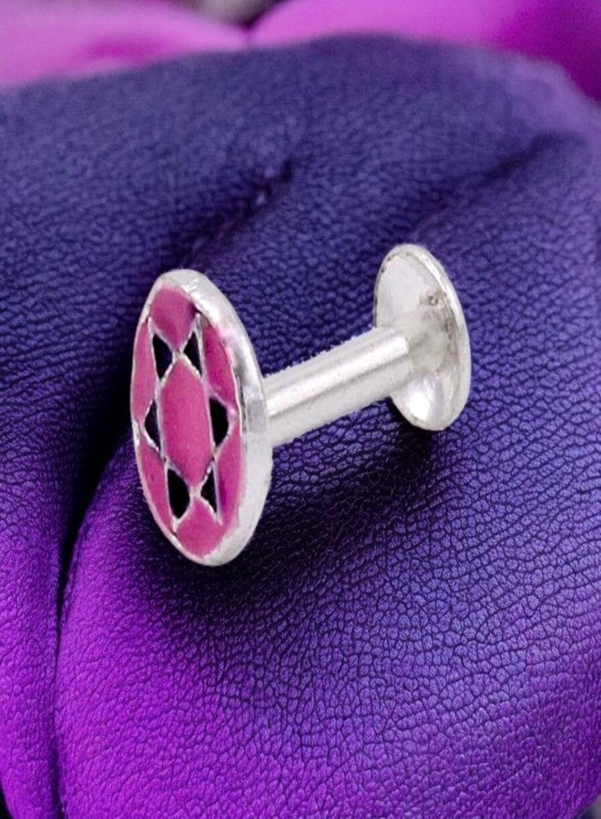 LBV 925 Sterling Silver Nose Pin For Women and Girls | Trendy Antique Multicolor Nose Pin - DC-974 - Image 5