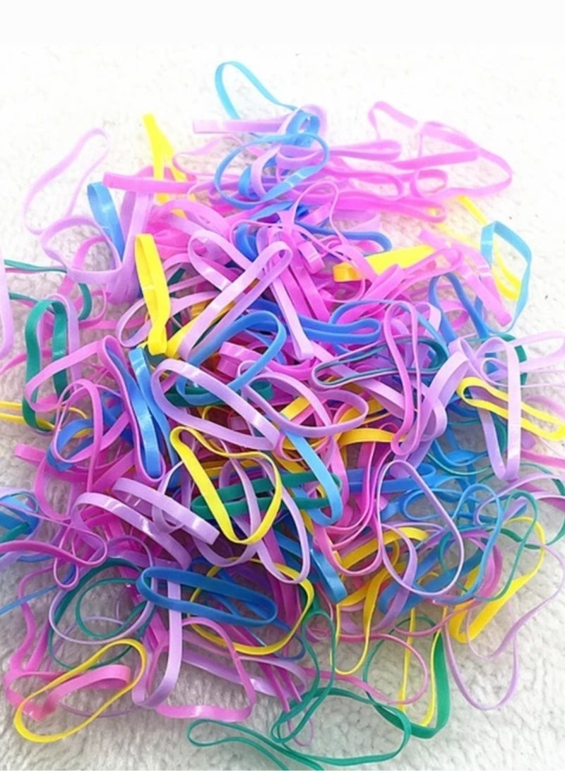 مجموعة من اساتك توك مطاطية صغيرة رابطة شعر ملونة مطاطية للبنات 300 قطعة - Image 3