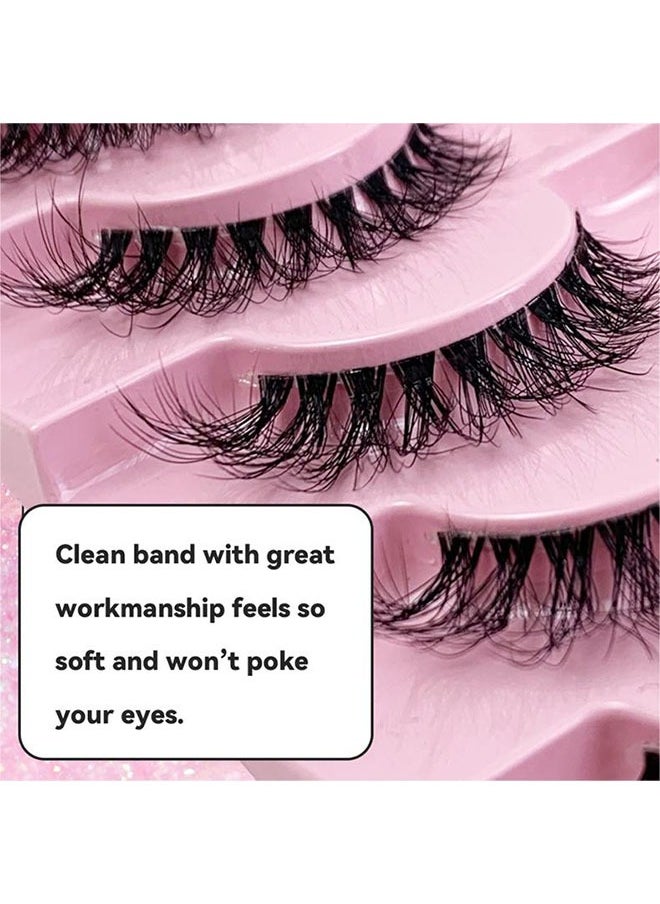 Ocean Strip False Lashes 7 Pairs, 8D Effect Lash, Natural Slim Style Multi Layered False Eyelashes, Curl Lashes Extension Strip Eyelashes Pack, Enlarge Your Eyes Eyelashes  - Image 5
