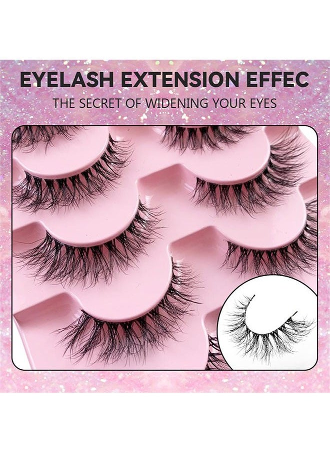 Ocean Strip False Lashes 7 Pairs, 8D Effect Lash, Natural Slim Style Multi Layered False Eyelashes, Curl Lashes Extension Strip Eyelashes Pack, Enlarge Your Eyes Eyelashes  - Image 4
