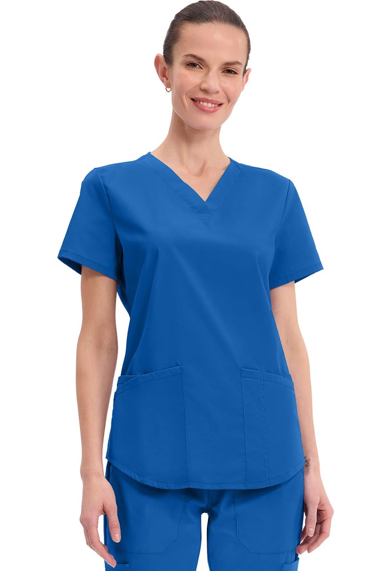 CHEROKEE Workwear Professionals Women Scrubs Top V-Neck WW665, L, Royal - Image 1