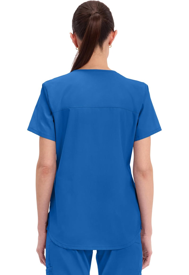 CHEROKEE Workwear Professionals Women Scrubs Top V-Neck WW665, L, Royal - Image 5