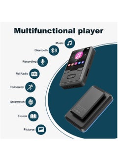 LAESO 32GB Clip MP3 Player Bluetooth 5.0, Portable Wearable Sports Music Player, Ultra Light Hi-Fi Lossless Sound Quality MP3 Player for Kids, FM Radio Support, Pedometer, Max 128GB (Black)  - Image 5