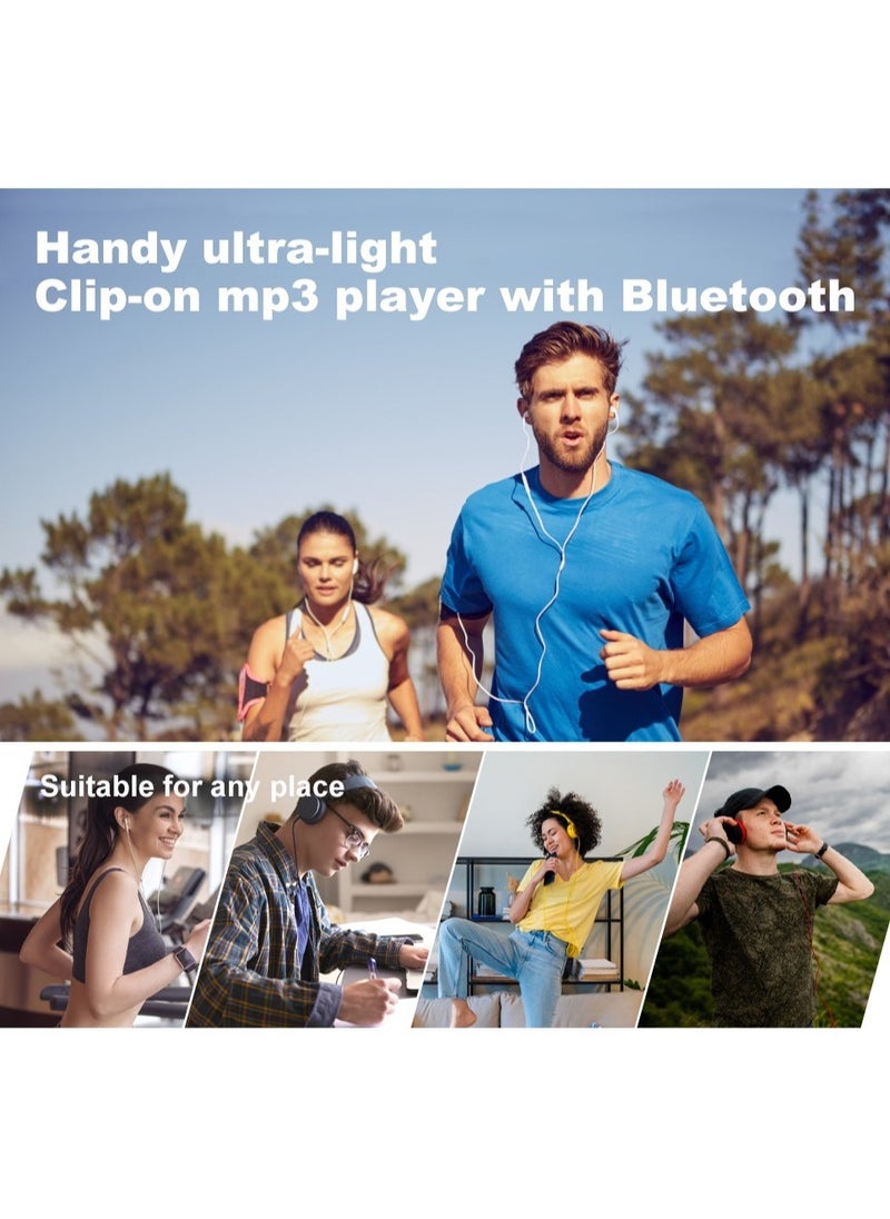 LAESO - 32GB Clip MP3 Player Bluetooth 5.0, Portable Wearable Sports Music Player, Ultra Light Hi-Fi Lossless Sound Quality MP3 Player for Kids, FM Radio Support, Pedometer, Max 128GB (Black) - Image 1