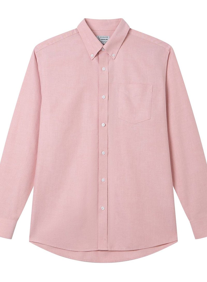 GIORDANO Men’s Cotton Long-Sleeve Wrinkle-Free Shirt - Image 1