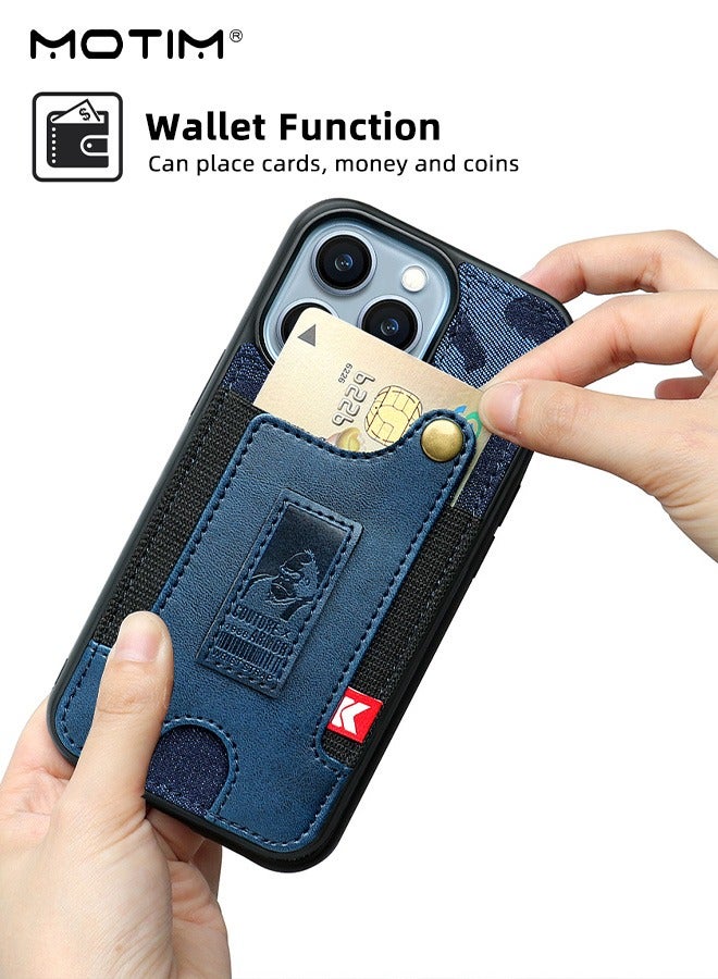 Motim Case for iPhone 14 Pro Phone Case with Ring Holder Protective Shockproof Cover Wallet Case With Card Slot  - Image 2