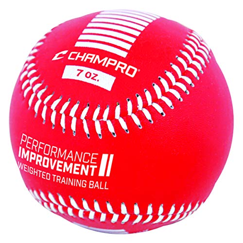 Champro Basic Weighted Training Baseball (Red/Maroon/Green, 9-Inch) - Image 2