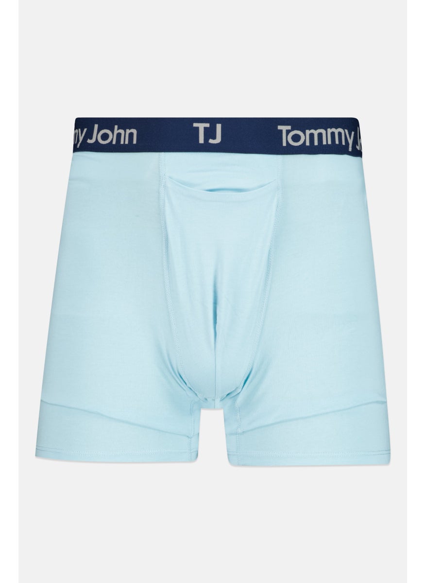 Tommy John - Men 2 Pieces 6 Inseam Brand Logo Boxer Brief, Blue - Image 1