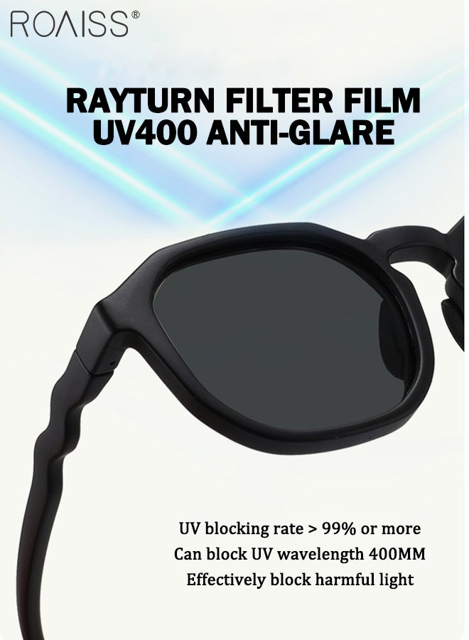 roaiss Round Polarized Sunglasses for Kids, UV400 Protection Cute Beach Holiday Sun Glasses with Lightweight Flexible TPEE Frame for Boys Girls and Children Age 3-12, Black - Image 5