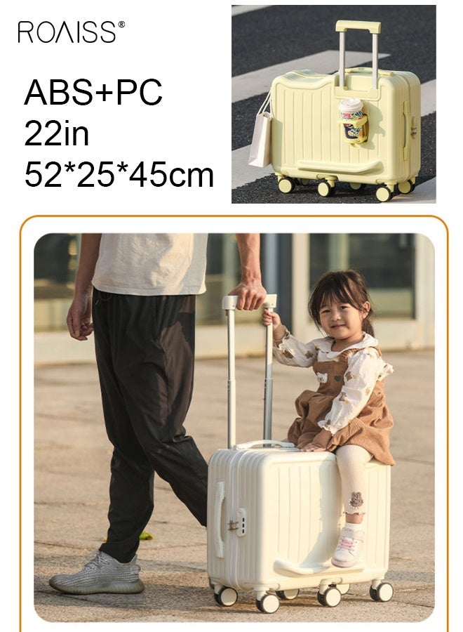 roaiss Unisex Kids Luggage Suitcase 20-Inch Carry-On Luggage with 360° Spinner Wheels, Password Protected Zipper Lock, Durable and Lightweight Design Children's Travel, School Trips and Family Vacations Yellow - Image 4