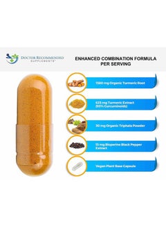 DOCTOR RECOMMENDED SUPPLEMENTS Turmeric Curcumin with Bioperine and Triphala - 2250mg/d - 540 Veggie Capsules with Black Pepper Extract -Turmeric Supplement  - Image 4