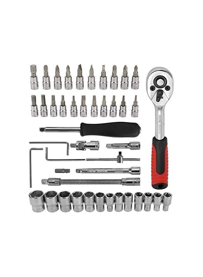 hayapoint Socket Ratchet Wrench 46-Piece Set – Torque Wrench with Extension Bar, Drill Bits & Screwdriver Bits | All-in-One Tool Kit for Auto, Bike & Home Repairs  - Image 2